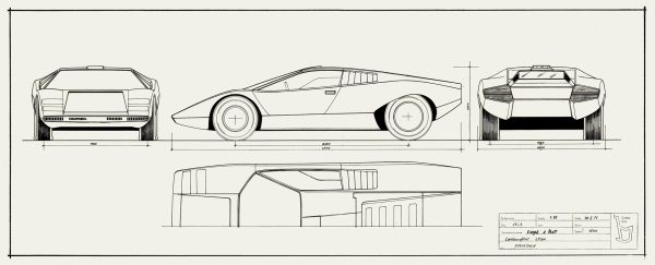 1972 Lamborghini Countach Blueprint - Image 2